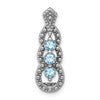 Sterling Silver Rhodium-plated Light Swiss Blue Topaz Chain Slide
