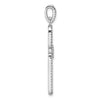 Sterling Silver Rhodium-plated CZ Twisted Rectangle Pendant