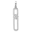 Sterling Silver Rhodium-plated CZ Twisted Rectangle Pendant