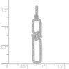Sterling Silver Rhodium-plated CZ Twisted Rectangle Pendant