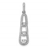 Sterling Silver Rhodium-plated 3-Stone CZ Dangle Pendant