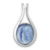Sterling Silver Rhodium-plated Polished Oval Kyanite Teardrop Chain Slide Pendant