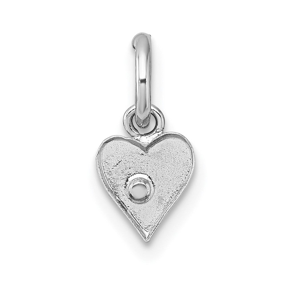 Sterling Silver Madi K Rhodium-plated Pink Crystal Heart Childrens Pendant