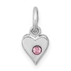 Sterling Silver Madi K Rhodium-plated Pink Crystal Heart Childrens Pendant