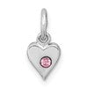 Sterling Silver Madi K Rhodium-plated Pink Crystal Heart Childrens Pendant