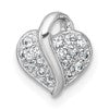Sterling Silver Rhodium-plated Polished Pave CZ Heart Childrens Pendant