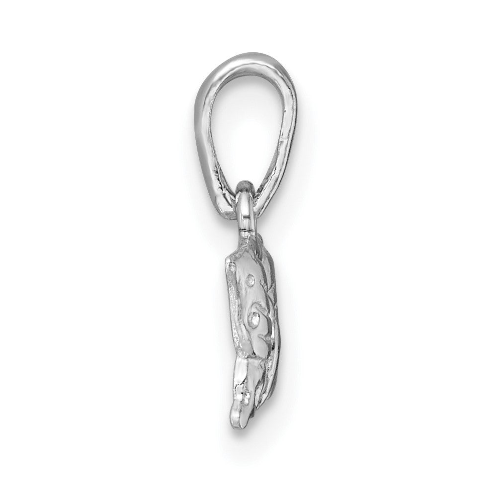 Sterling Silver Madi K Rhodium-plated Polished and Textured Butterfly Childrens Pendant
