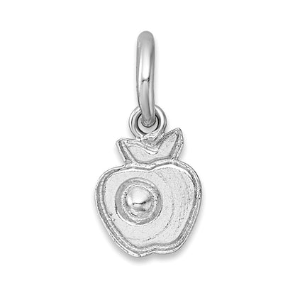Sterling Silver Madi K Rhodium-plated Enameled Red Apple with Crystal Childrens Pendant