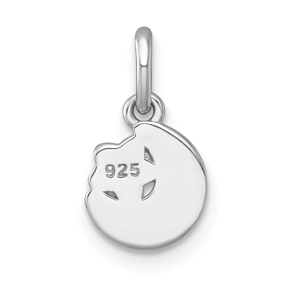 Sterling Silver Rhodium-plated Polished Pink and Yellow Enamel Moon and Star Childrens Pendant