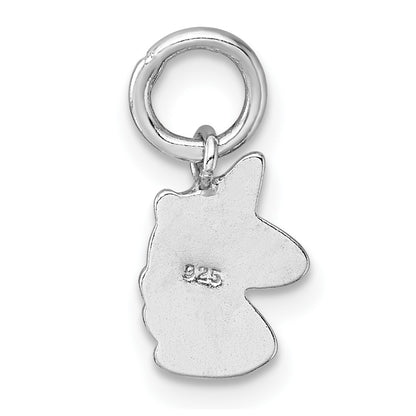 Sterling Silver Madi K Rhodium-plated Enameled Unicorn Childrens Pendant