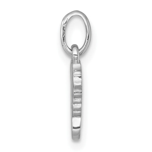 Sterling Silver Rhodium-plated Polished White and Rainbow Enamel Seahorse Childrens Pendant