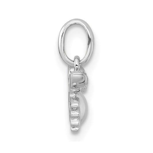 Sterling Silver Rhodium-plated Polished Black Enamel and White CZ Crab Childrens Pendant