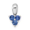 Sterling Silver Rhodium-plated Polished Three Round Sapphires Pendant