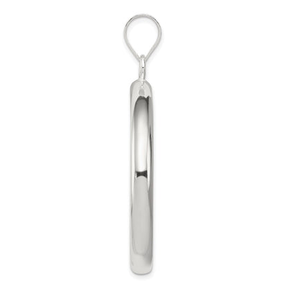 Sterling Silver Rhodium-plated Circle Pendant
