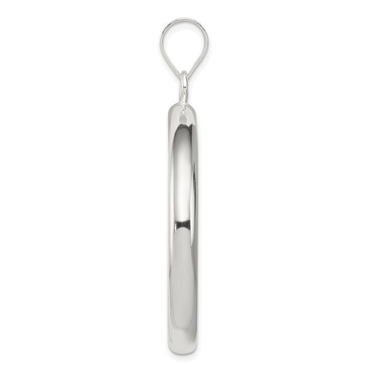Sterling Silver Rhodium-plated Circle Pendant
