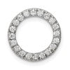 Sterling Silver Rhodium-plated CZ Round Pendant