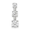 Sterling Silver Rhodium-plated 3-stone CZ Pendant