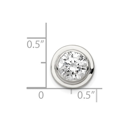 Sterling Silver 8mm CZ Round Slide
