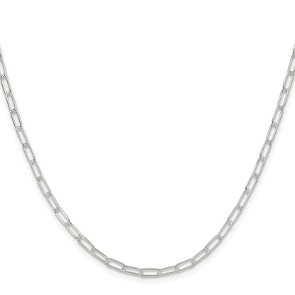Sterling Silver Rhodium-plated Polished 2.9mm Paperclip Chain