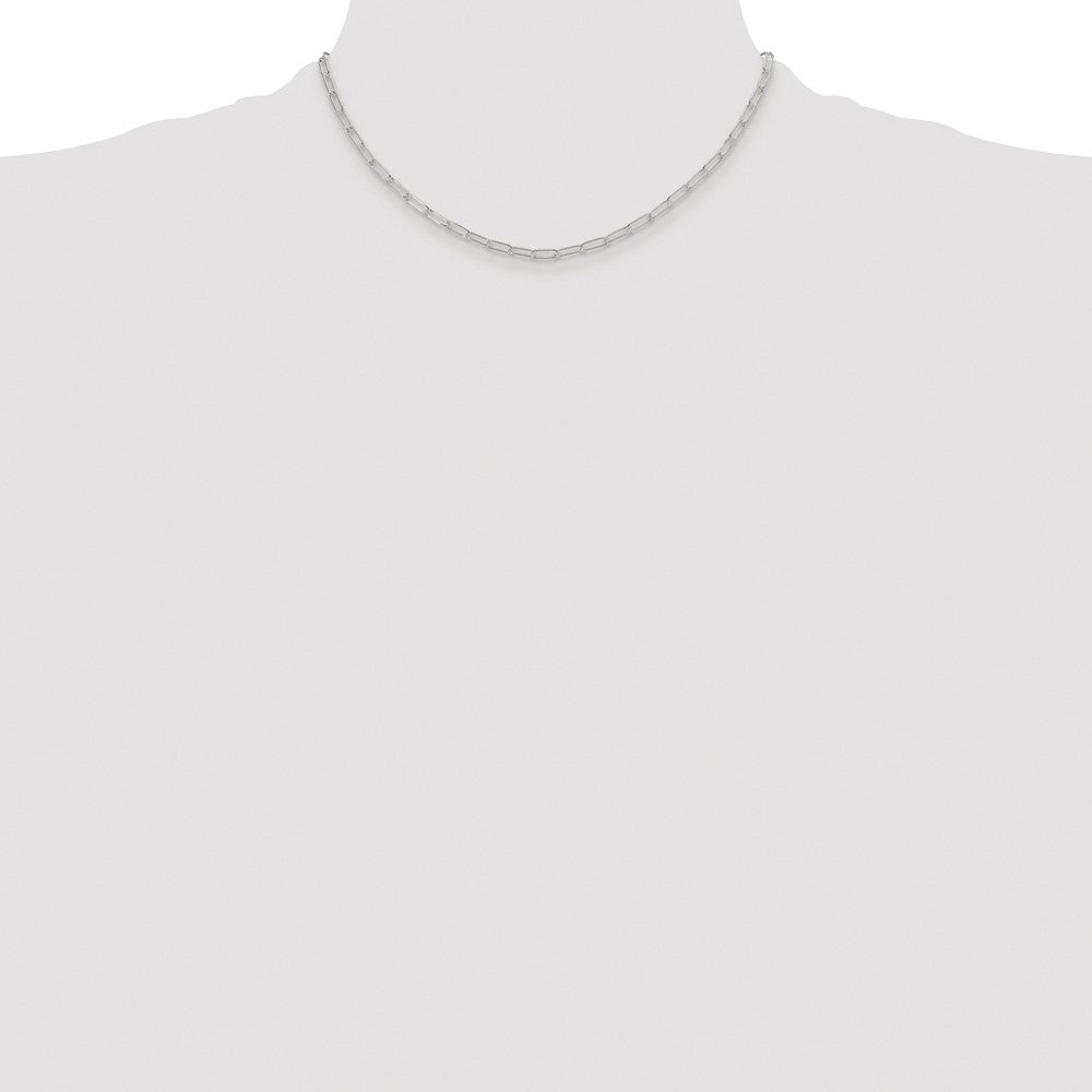 Sterling Silver Rhodium-plated Polished 2.9mm Paperclip Chain
