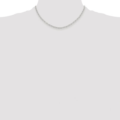 Sterling Silver Rhodium-plated Polished 2.9mm Paperclip Chain