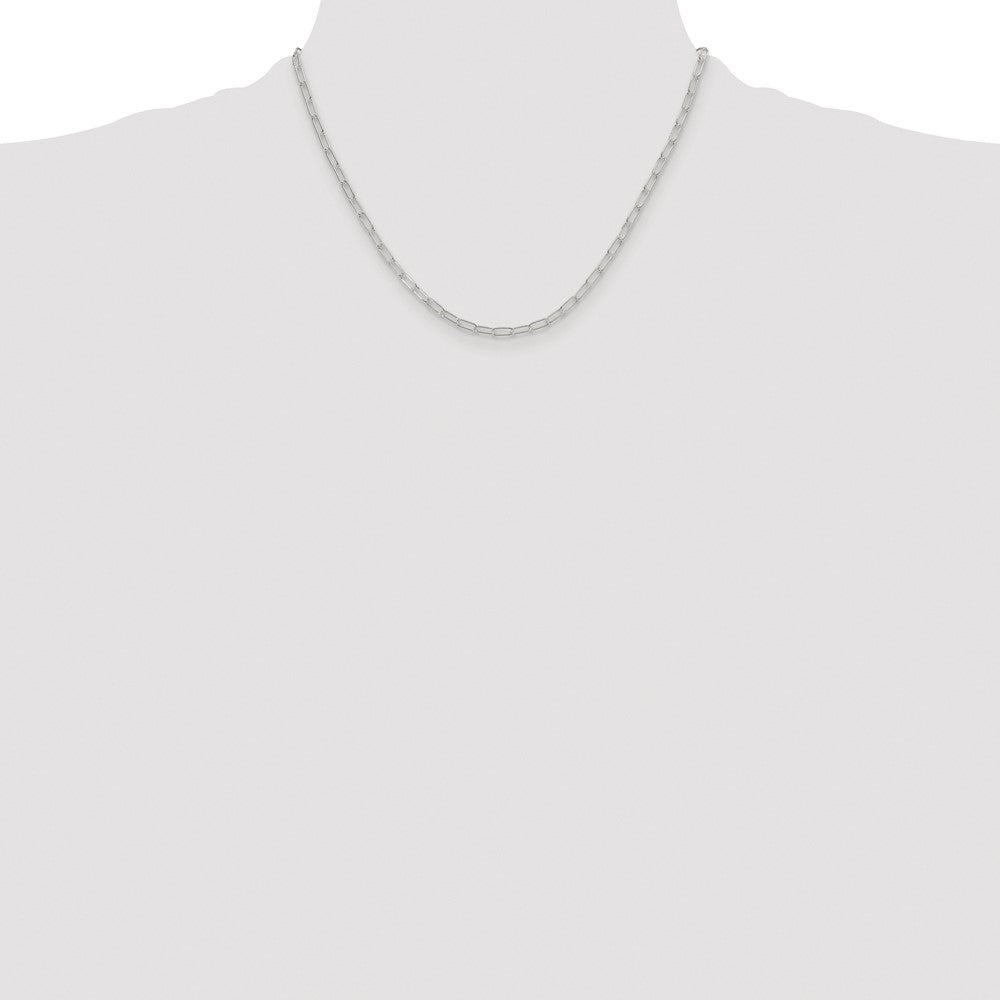 Sterling Silver Rhodium-plated Polished 2.9mm Paperclip Chain