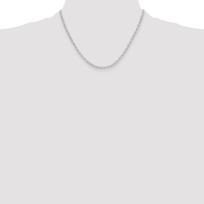 Sterling Silver Rhodium-plated Polished 2.9mm Paperclip Chain