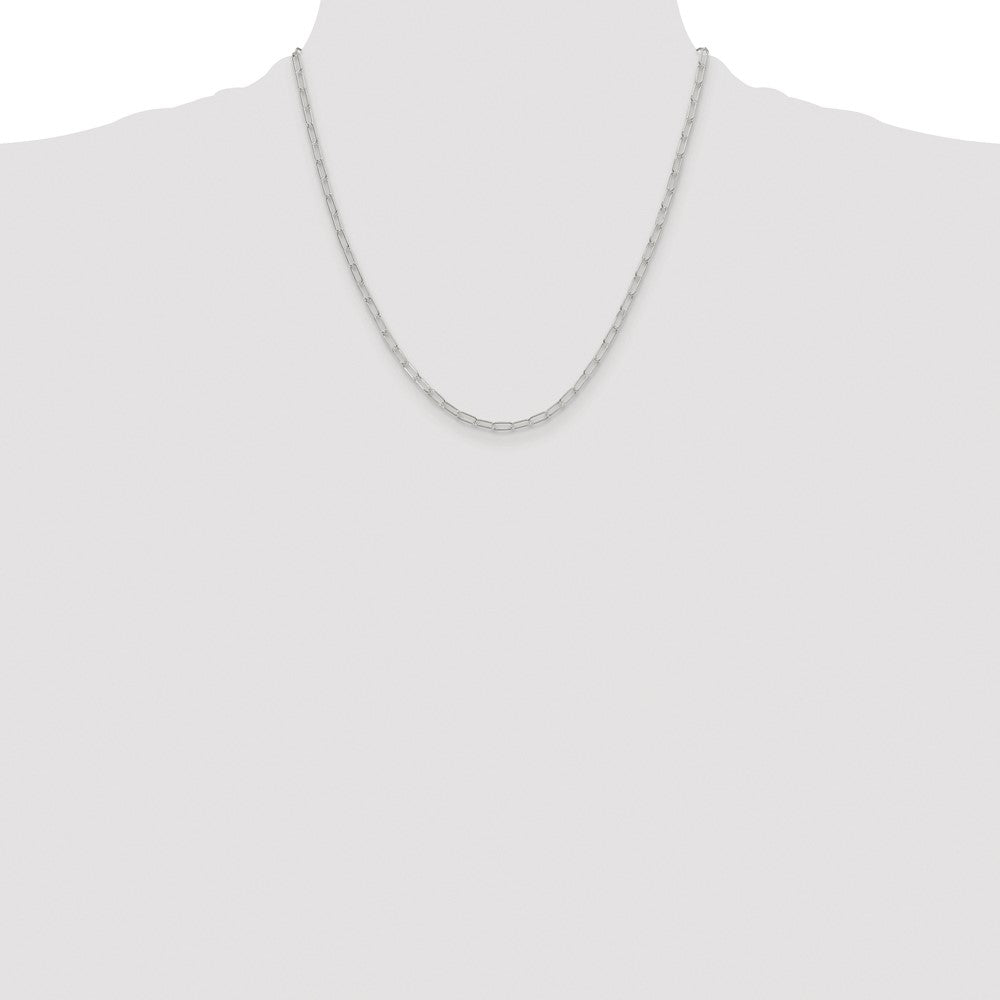 Sterling Silver Rhodium-plated Polished 2.9mm Paperclip Chain