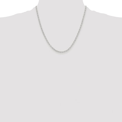 Sterling Silver Rhodium-plated Polished 2.9mm Paperclip Chain