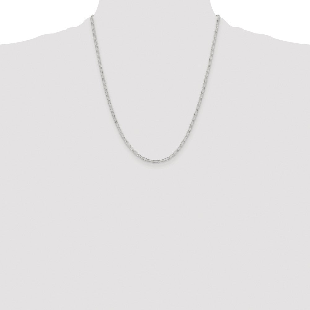 Sterling Silver Rhodium-plated Polished 2.9mm Paperclip Chain