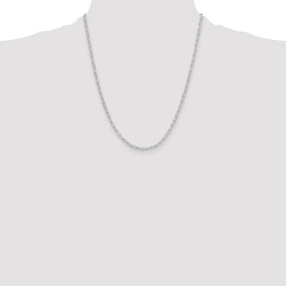 Sterling Silver Rhodium-plated Polished 2.9mm Paperclip Chain