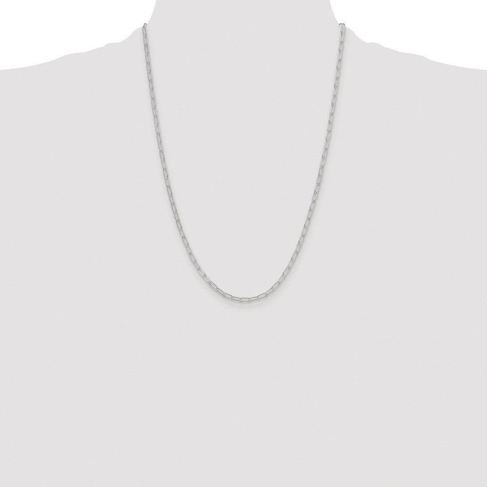 Sterling Silver Rhodium-plated Polished 2.9mm Paperclip Chain