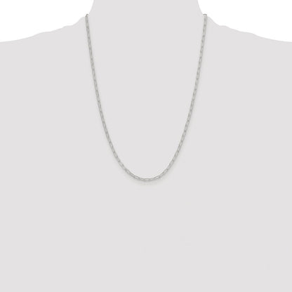 Sterling Silver Rhodium-plated Polished 2.9mm Paperclip Chain
