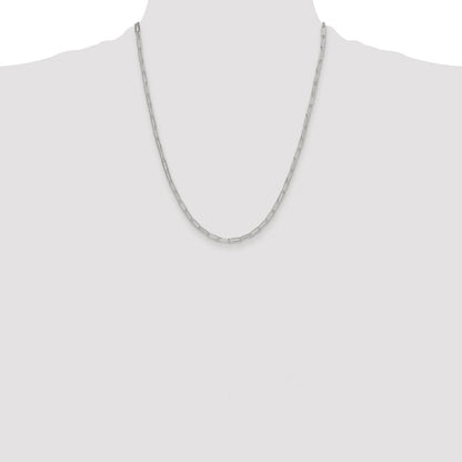 Sterling Silver Rhodium-plated Polished 3.15mm Paperclip Chain