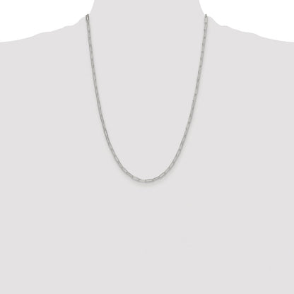 Sterling Silver Rhodium-plated Polished 3.15mm Paperclip Chain