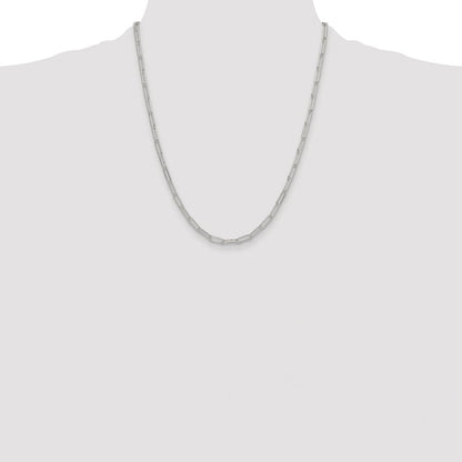 Sterling Silver Rhodium-plated Polished 3.5mm Paperclip Chain