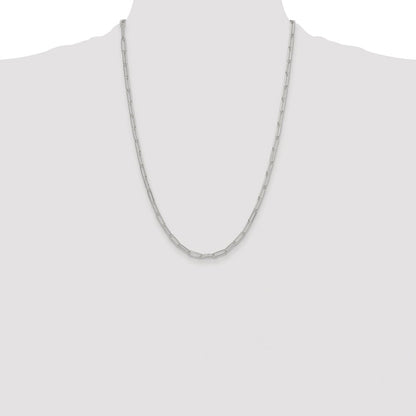 Sterling Silver Rhodium-plated Polished 3.5mm Paperclip Chain