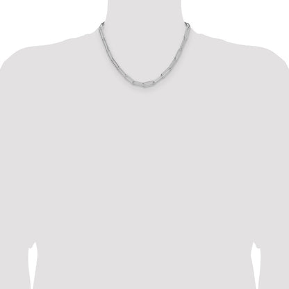 Sterling Silver Rhodium-plated Polished 5.5mm Paperclip Chain