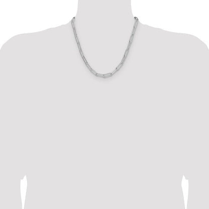 Sterling Silver Rhodium-plated Polished 5.5mm Paperclip Chain