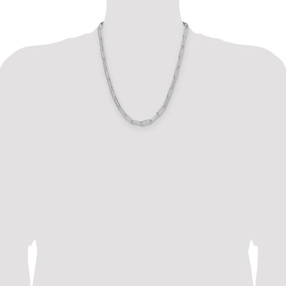 Sterling Silver Rhodium-plated Polished 5.5mm Paperclip Chain