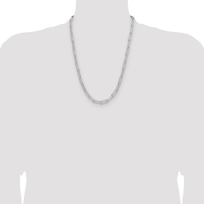 Sterling Silver Rhodium-plated Polished 5.5mm Paperclip Chain