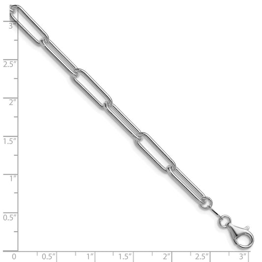 Sterling Silver Rhodium-plated Polished 5.5mm Paperclip Chain
