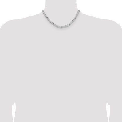 Sterling Silver Rhodium-plated Polished 6.5mm Paperclip Chain