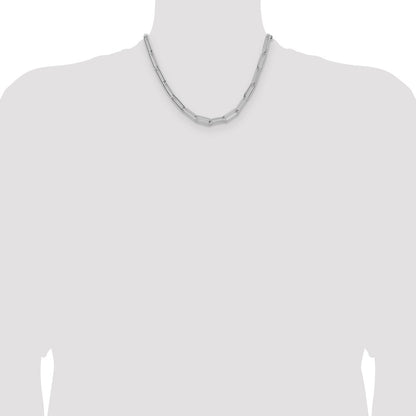 Sterling Silver Rhodium-plated Polished 6.5mm Paperclip Chain