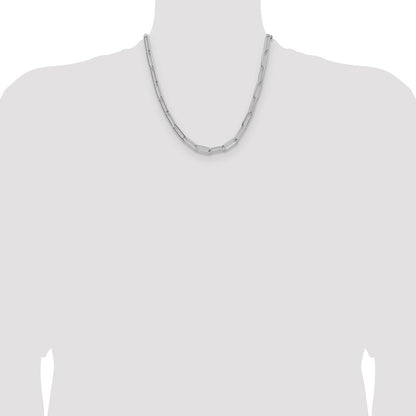 Sterling Silver Rhodium-plated Polished 6.5mm Paperclip Chain