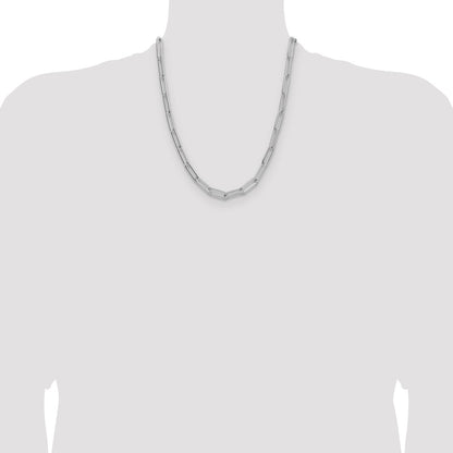 Sterling Silver Rhodium-plated Polished 6.5mm Paperclip Chain