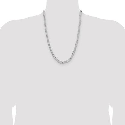 Sterling Silver Rhodium-plated Polished 6.5mm Paperclip Chain