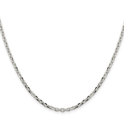 Sterling Silver 2.75mm Diamond-cut Forzantine Cable Chain