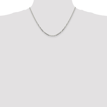 Sterling Silver 2.75mm Diamond-cut Forzantine Cable Chain
