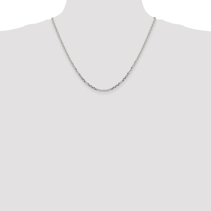 Sterling Silver 2.75mm Diamond-cut Forzantine Cable Chain